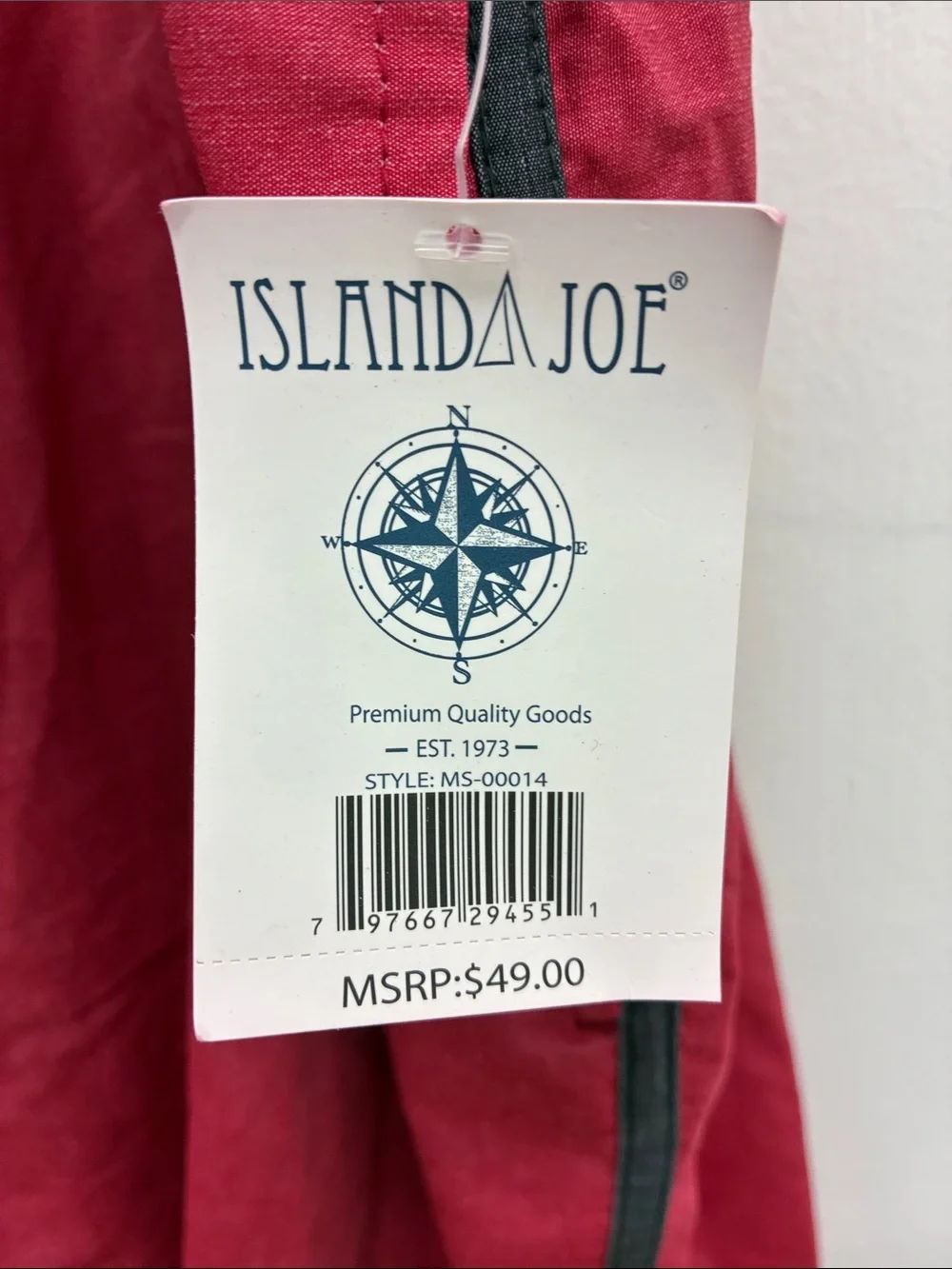 Men's Red Swim Trunks with Drawcord